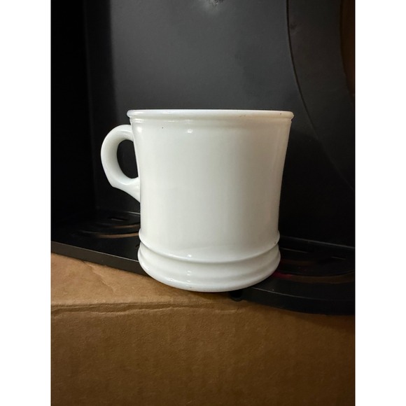 Surrey Milk Glass Coffee Mug 1927 Mercedes Blue Graphic Made in USA - Picture 4 of 6